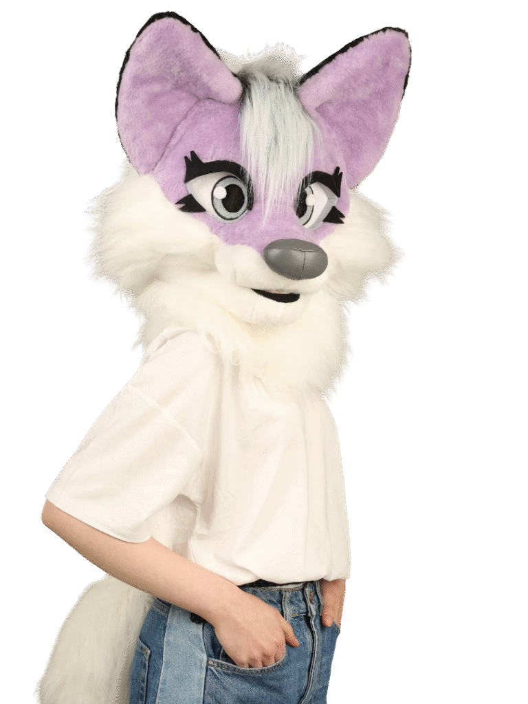 s lilac wolf fursuit head and tail oneandonlycostumes 1